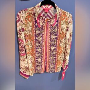 NWT Sunny Leigh semi sheer blouse